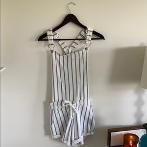 striped overalls